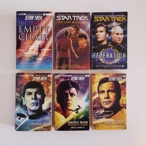Lot 6 Star Trek 40 years etc. Pocket Paperback Novel Book Great condition Vtg